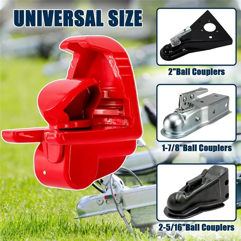 

Trailer Hitch Locks With Keys Universal Size Fits 1-7/8 2-5/16 2 Inch Ball Hitch Lock Coupler Adjustable Tongue Lock-A14Z
