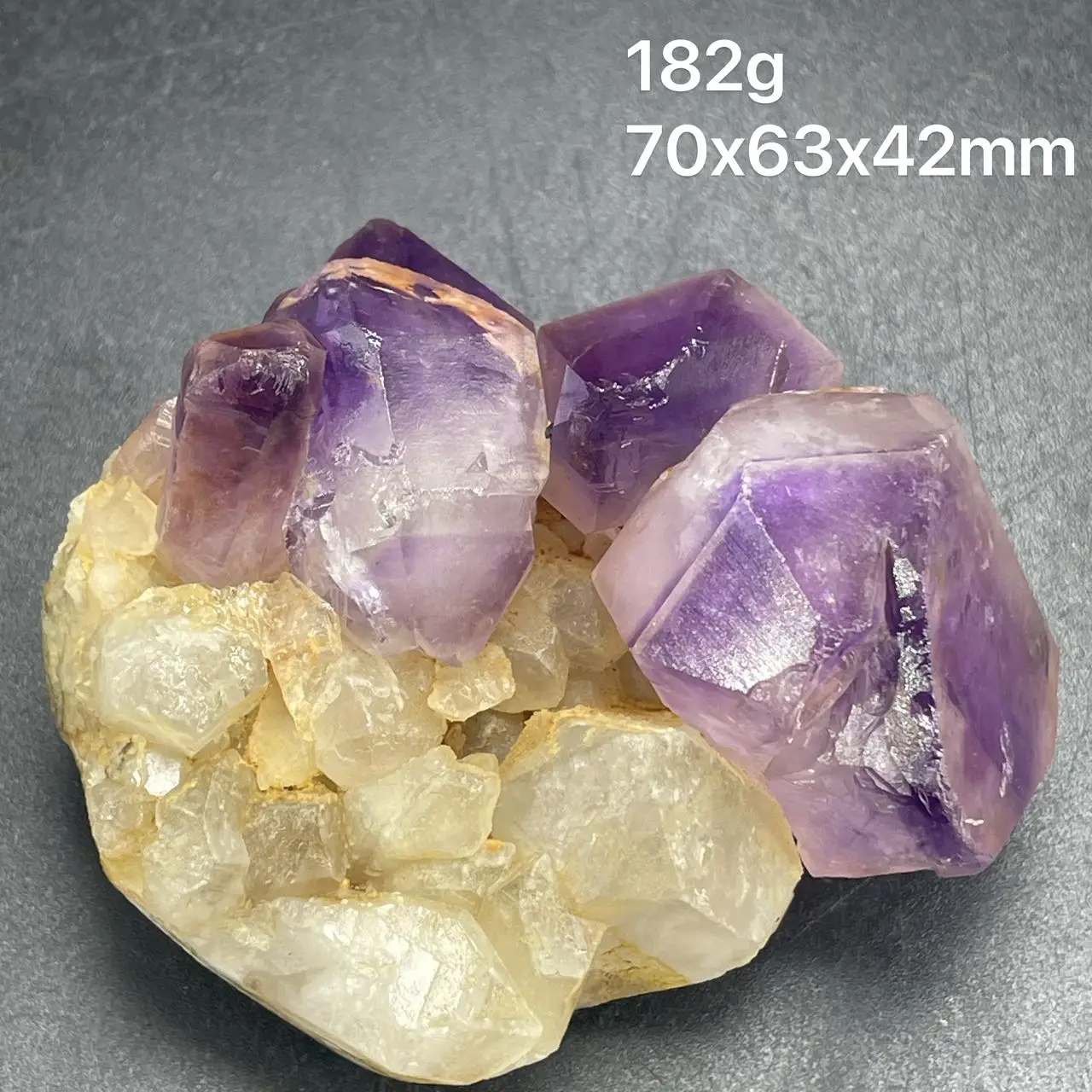 New! 100% natural amethyst backbone+white crystal symbiotic mineral specimen, healing crystal, from Namibia