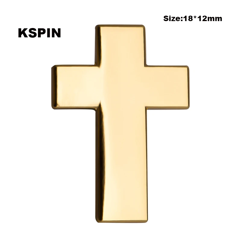 Golden Cross Badge Pin Brooch Icons XY0109