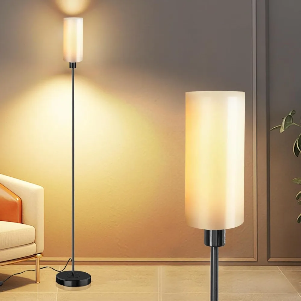 

Floor Lamp for Living Room, Glass Lampshade Modern Standing Floor Lamp, 68 Inches Tall with E26 Socket for Office, Bedroom