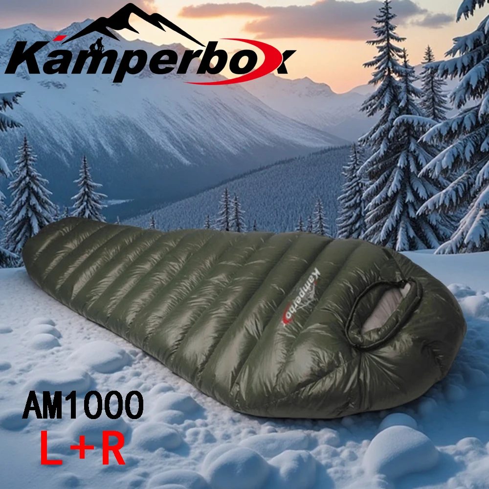 Kamperbox Zimowy śpiwór puchowy Zimowy śpiwór kempingowy podwójny