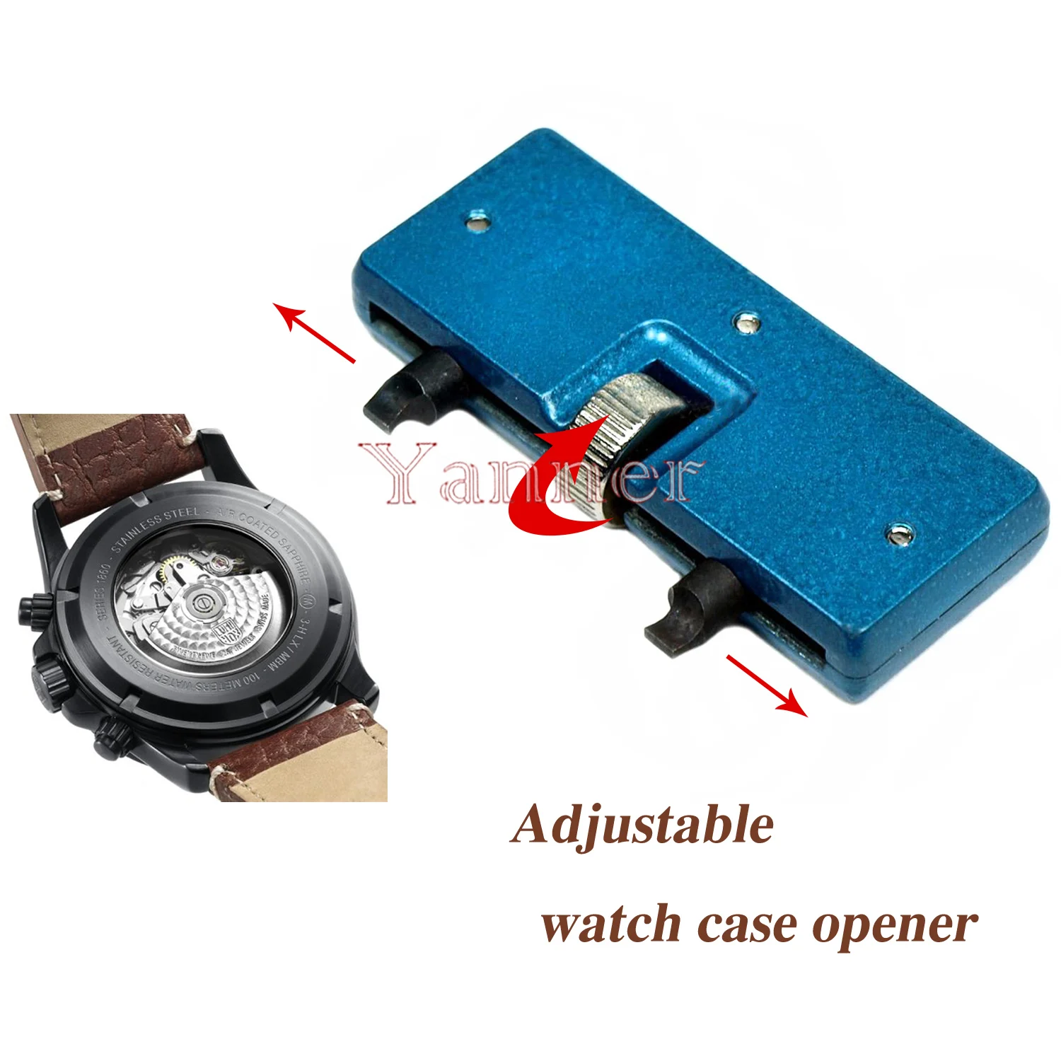 10mm-55mm Rectangle Waterproof Watch Back Case Opener Tool Adjustable Watchmaker Repair Kit