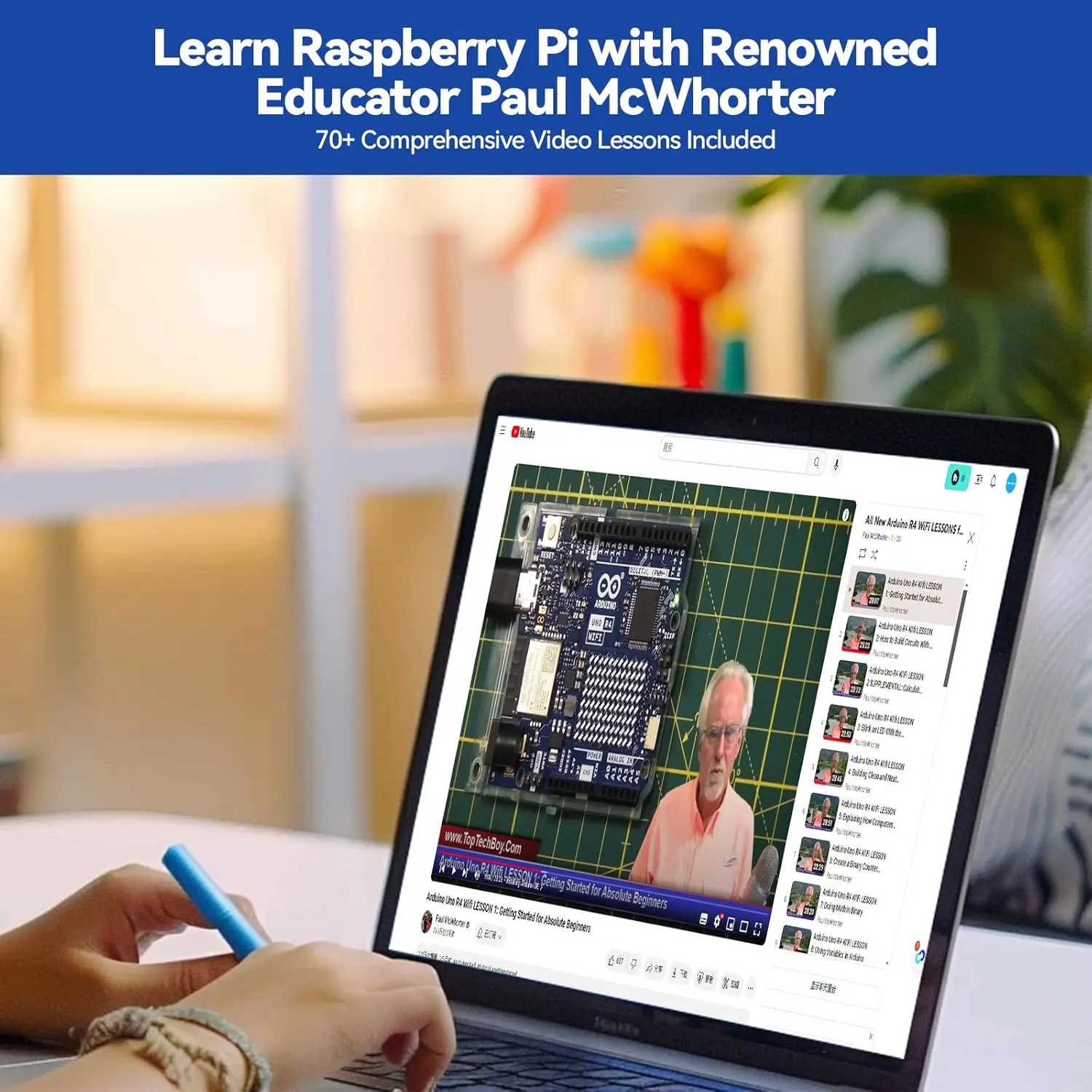SunFounder Starter Kit for Raspberry Pi 5 4B 3B B+ 400, Python C Java Scratch Node.js, Video Courses (Raspberry Pi NOT Included)