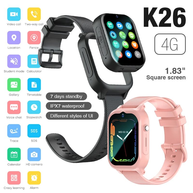

4G Smart Watch Kids GPS WIFI Video Call SOS APP Download Child Smartwatch Camera Monitor Tracker Location Phone Watch