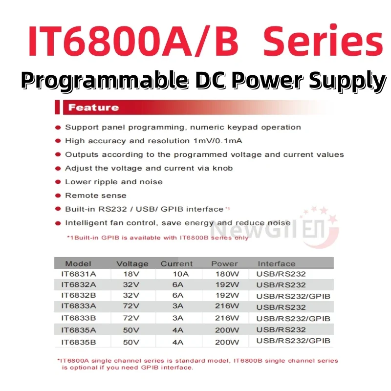 ITech IT6873A مصدر طاقة تيار مستمر ثنائي المدى IT6832B IT6833A IT6833B IT6835A IT6835B 75V/2A/150W 32V/4A/128W