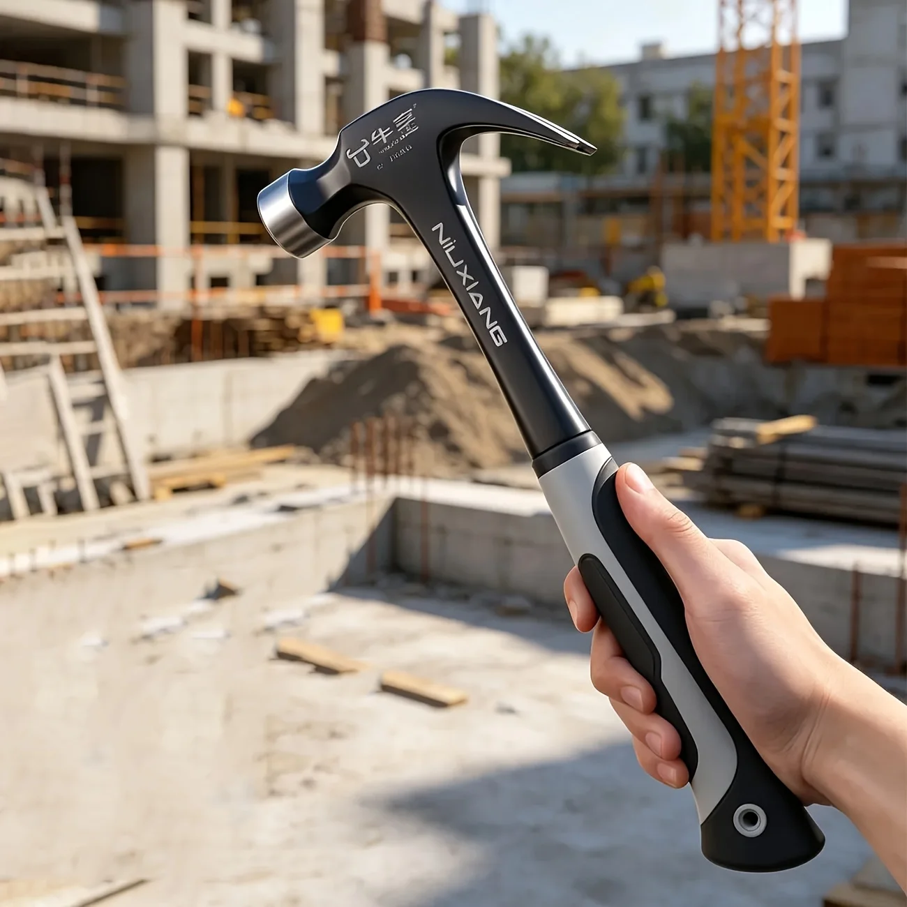 Multifunktionaler Rutschfester Stoßdämpfender Stahlhammer Handwerkzeug Magnetischer Klauenhammer für Holzarbeiten Automatischer Nagelansaughammer – Detail 6
