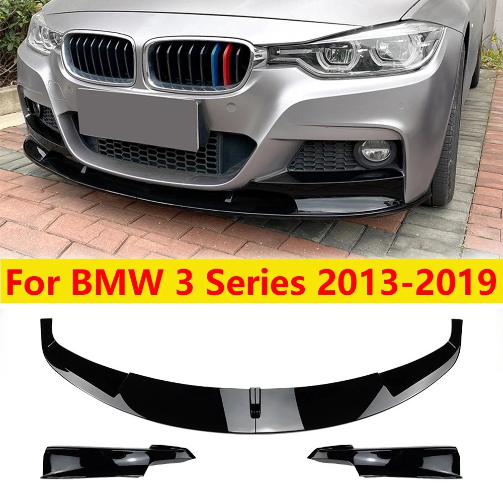 For BMW 3 Series 2013 - 2019 Car Front Bumper Splitter Diffuser Cover Spoiler Lip ABS Spoiler Bumper Guard Protector Car Gadgets