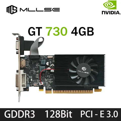 Scheda grafica MLLSE GT730 4GB GT740 4GB GDDR3 128Bit DVI VGA PCI-E 3.0 Geforce GPU Gt 730 Scheda video da gioco Placa De Video