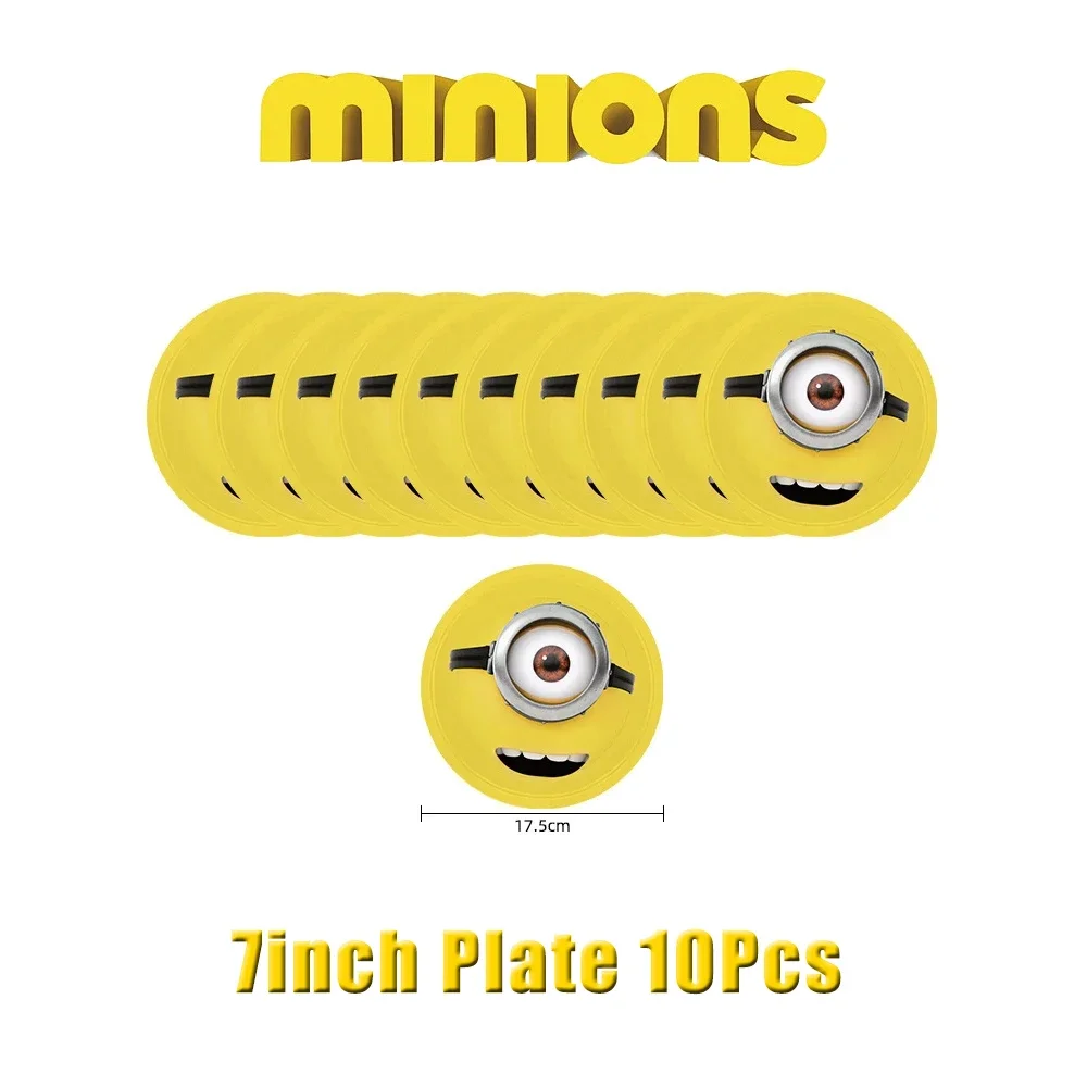 Miniso Minions Anime لوازم حفلات الأعياد ، إكسسوارات أدوات أدوات أدوات لأعياد الميلاد ، ذكرى سنوية بعمر سنة واحدة ، كوب بالون فويل ، إكسسوارات تصنعها بنفسك