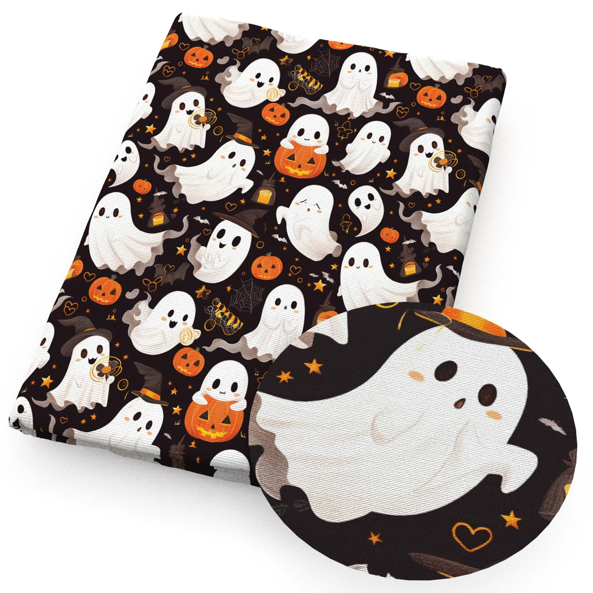 50*45cm Halloween Ghost Printed Polyester Cotton Fabric for Tissue Sewing Quilting Fabrics Needlework Material DIY Handmade
