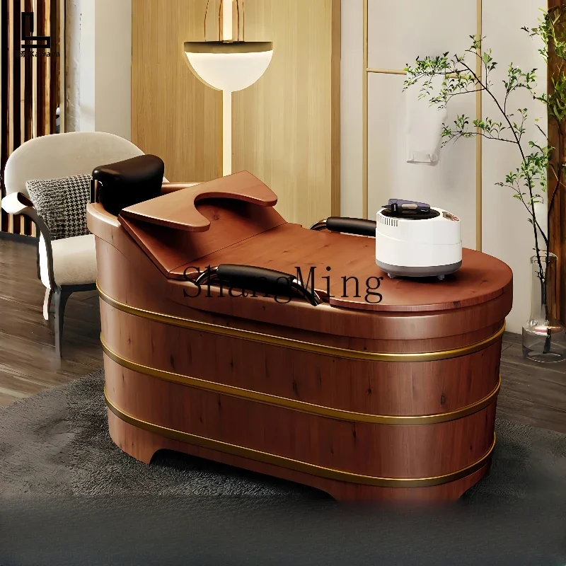 

SM household solid wood armrest bathtub basin new type simple wind wooden bucket bathtub integrated