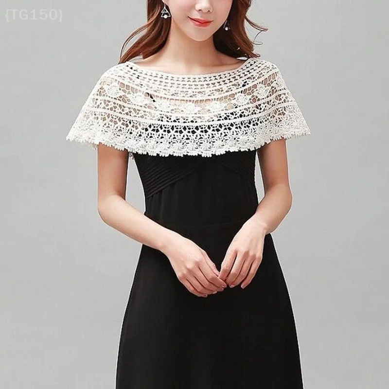 

Женская вязаная ажурная накидка-шаль – кружевной дизайн для свадебных, вечерних и праздничных платьев, шарф-понахо с узором «Подсолнух»【Нет】