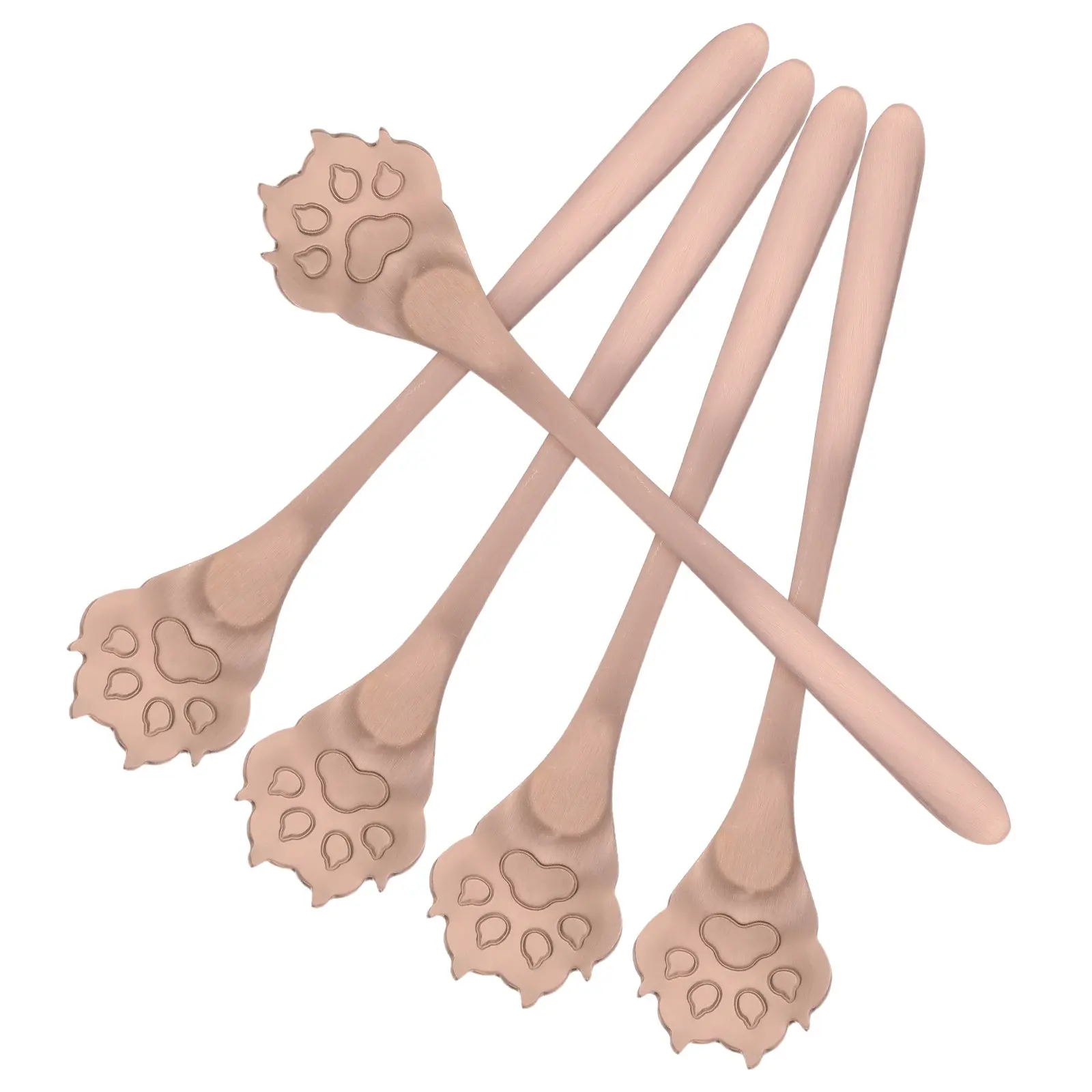 Stainless Steel Coffee Spoons 5 Piece Set Paw Design Dessert Tea Spoon for Halloween Christmas New Year