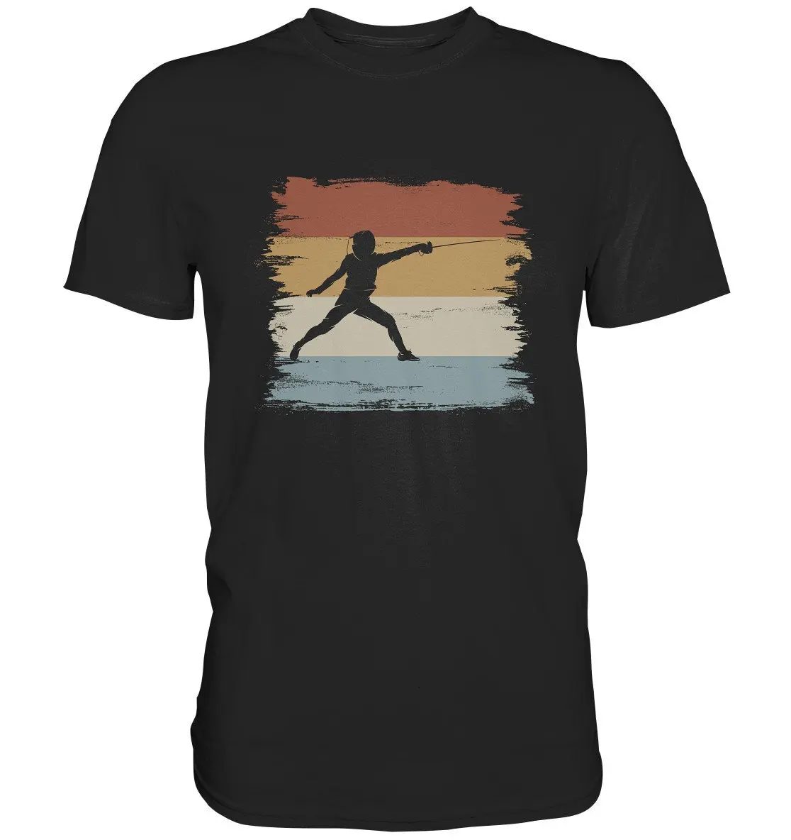 Fencing Distressed Retro Vintage T Shirt