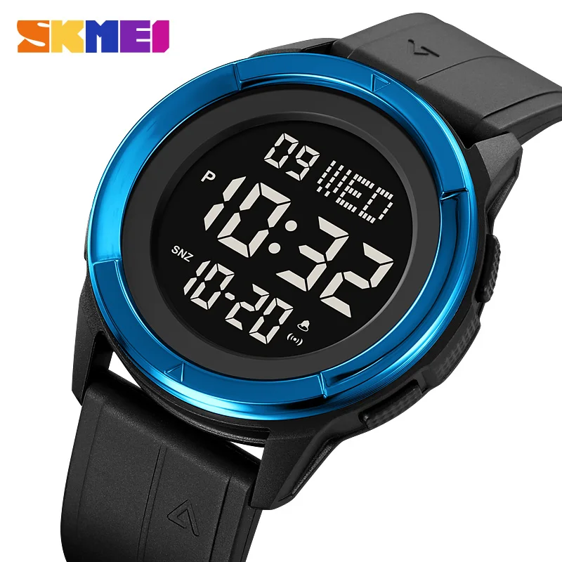 

SKMEI Electronic Sport Watches Mens Chrono Countdown LED light Digital Watch for Man 5bar Waterproof Wristwatch montre homme