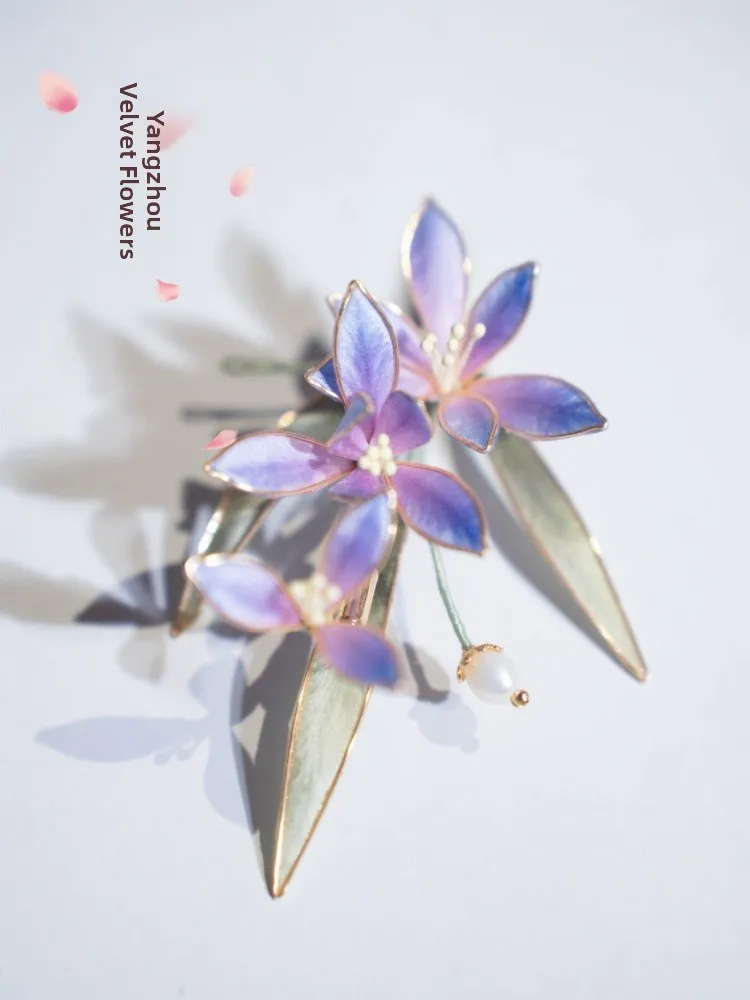 Yuzhou Velvet Plum Blossom Exquisite Velvet Flower High-End Sensation New Chinese Style Hairpin Orchid Brooch Ancient Style A...