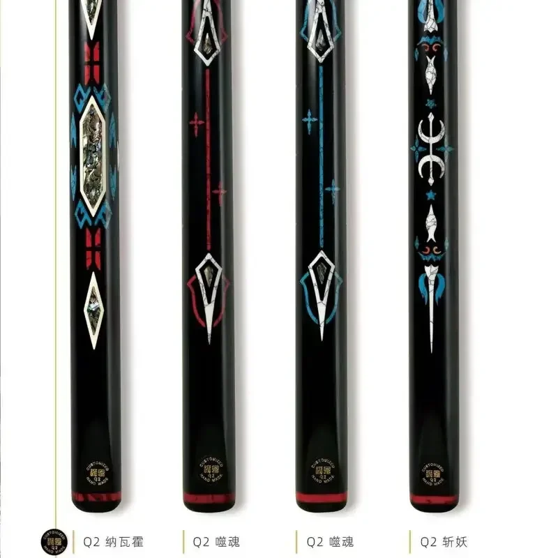 Chinese black eight or nine ball snooker small head through rod hand-carved inlaid integrated Q3 billiard club