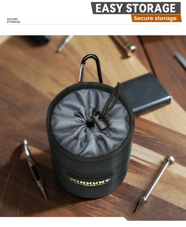 Robuste schwarze Werkzeuggürteltasche – multifunktionale Schrauben- und Nagelaufbewahrungstasche, verdickter, verschleißfester Organizer für Reparaturen zu Hause – Detail 3