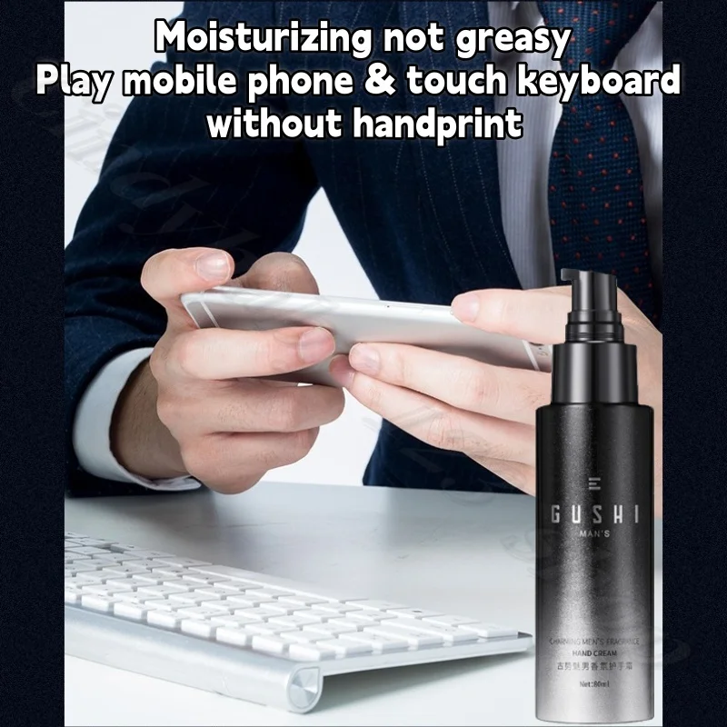 Men's Repair Nourishing Hand Cream Moisturizing and Softening Exfoliation Improving Rough and Dry Barbed Pressing Portable 80ml