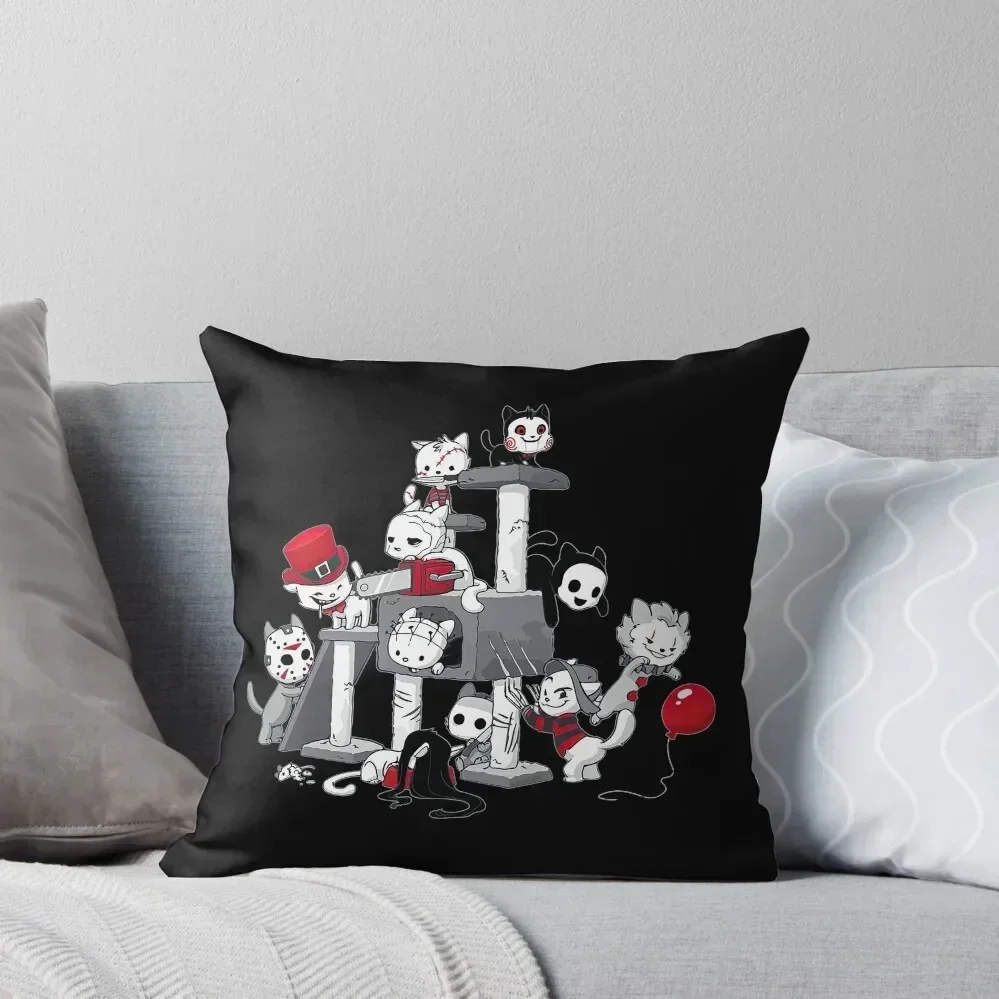 Cat horror movie characters playground Throw Pillow Sofa Pillow Cover Christmas Throw Pillows Covers ornamental pillows pillow