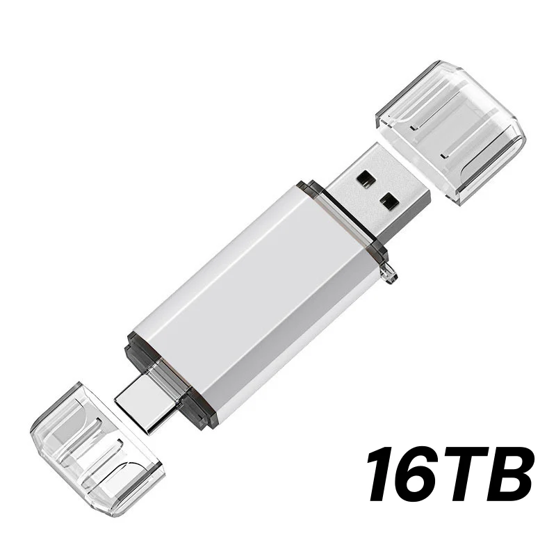 Neuer 16TB 2-in-1 OTG USB-Stick 3.0 Typ C 8TB 4TB 2TB Pendrive für iPhone Samsung Huawei Xiaomi Android Laptop Speicherstick