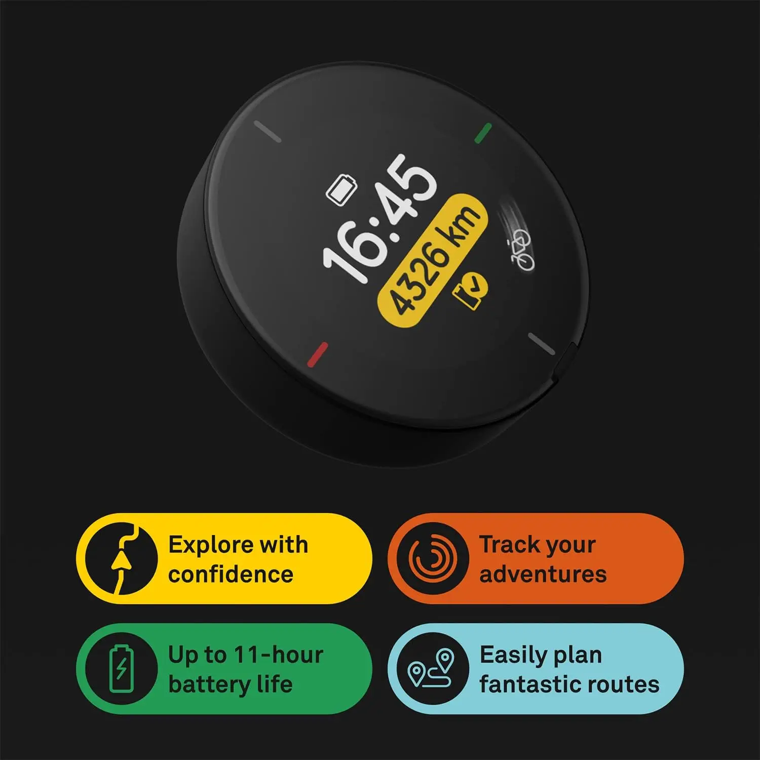 

Bike GPS Computer - Wireless Global Navigation Map | Weatherproof & 11+ Hours Battery Life | USB Charging | Sat Nav for Cycling