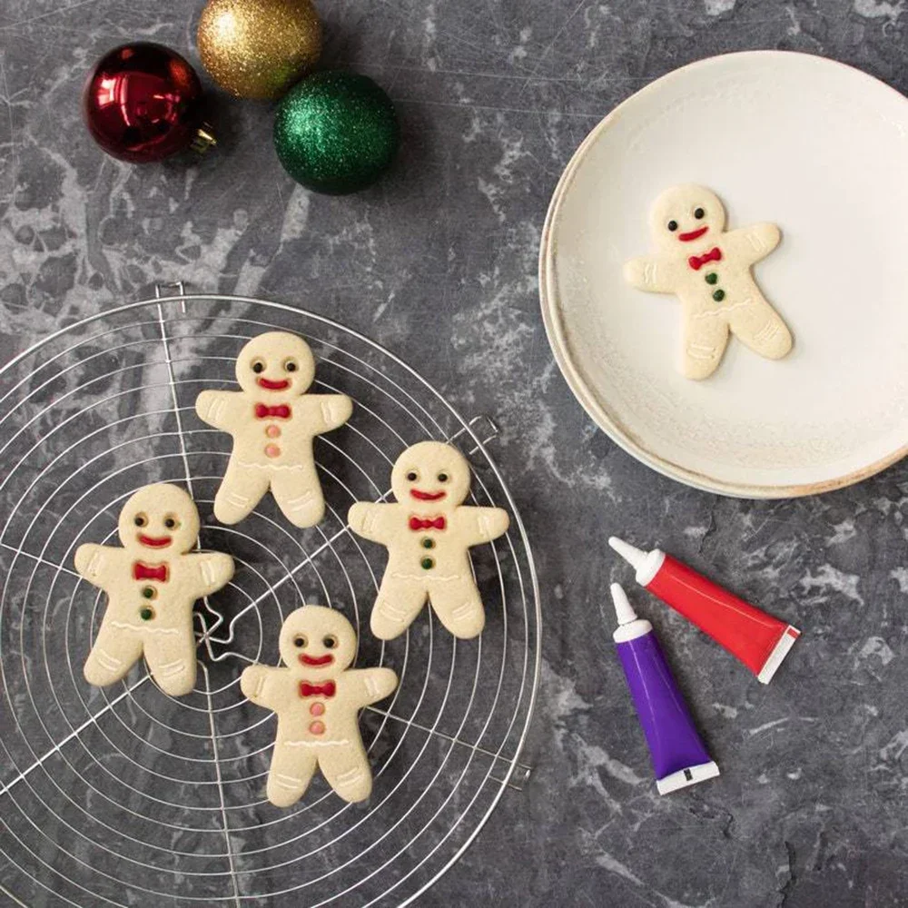 Christmas Gingerbread Cookie Cutters Snowflake Santa Plastic Cookie Mold Biscuit Stamp Christmas Kitchen DIY Baking Supplies