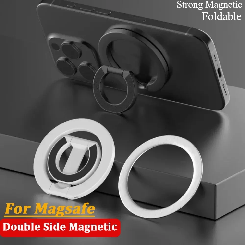 MagSafe 양면 자기 전화 링 홀더의 새로운 기능 휴대용 접이식 핸드폰 스탠드 전화 액세서리 지원 브래킷 그립