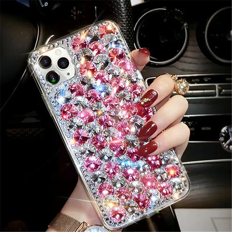 Luxury Handmade Jewelry Phone Cases, Crystal Gem Rhinestone Covers for Xiaomi 12 13 14 and Redmi Note 10 11 12 13