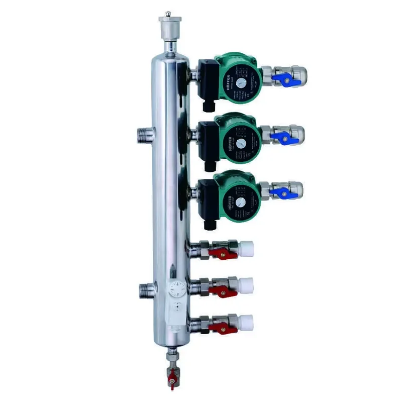 Heat Pump Underfloor Heating System Usage High Quality 2 Inlets 4 Outlets air Dirt Separator With Thick Isolation Coat