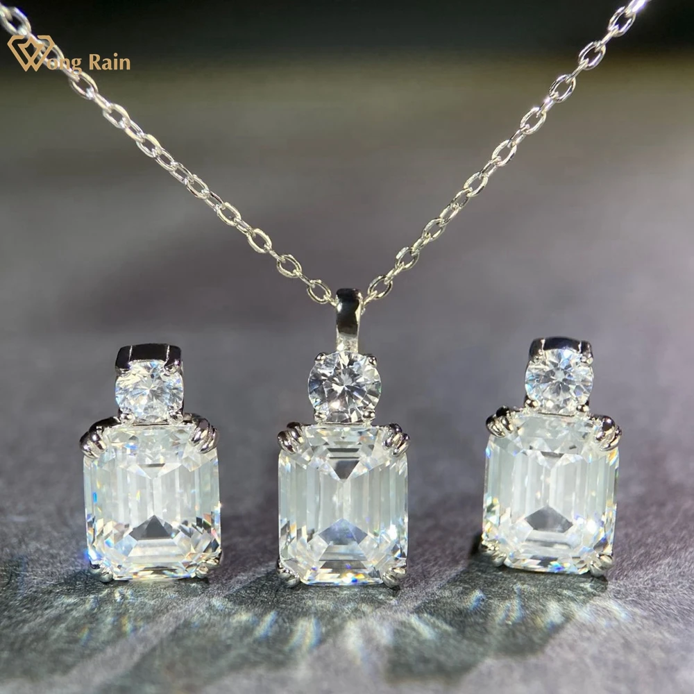 

Wong Rain 100% 925 Sterling Silver Lab Sapphire Emerald Aquamarine Gemstone Pendant/Necklace/Earrings Jewelry Sets Wholesale