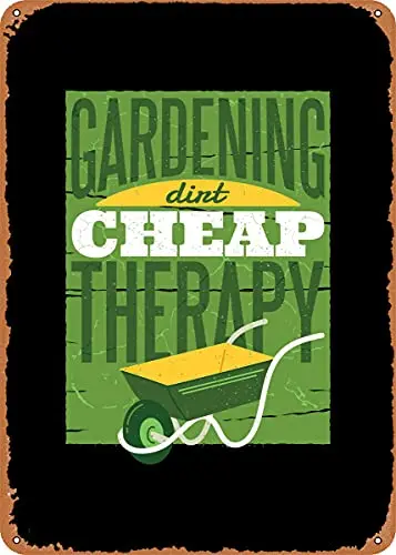 

Gardening Therapy Gardener Vintage Look Metal Sign Art Prints Retro Gift 8x12 Inch