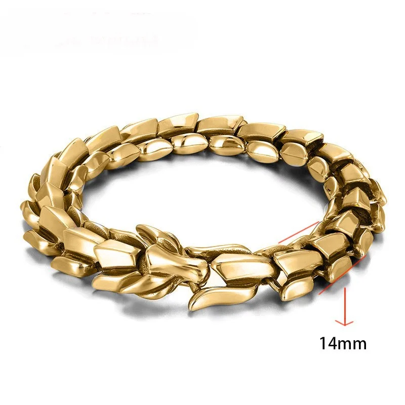 Popular men’s personalized, powerful dragon bone fashion bracelet, retro, creative, punk, trendy bracelet.