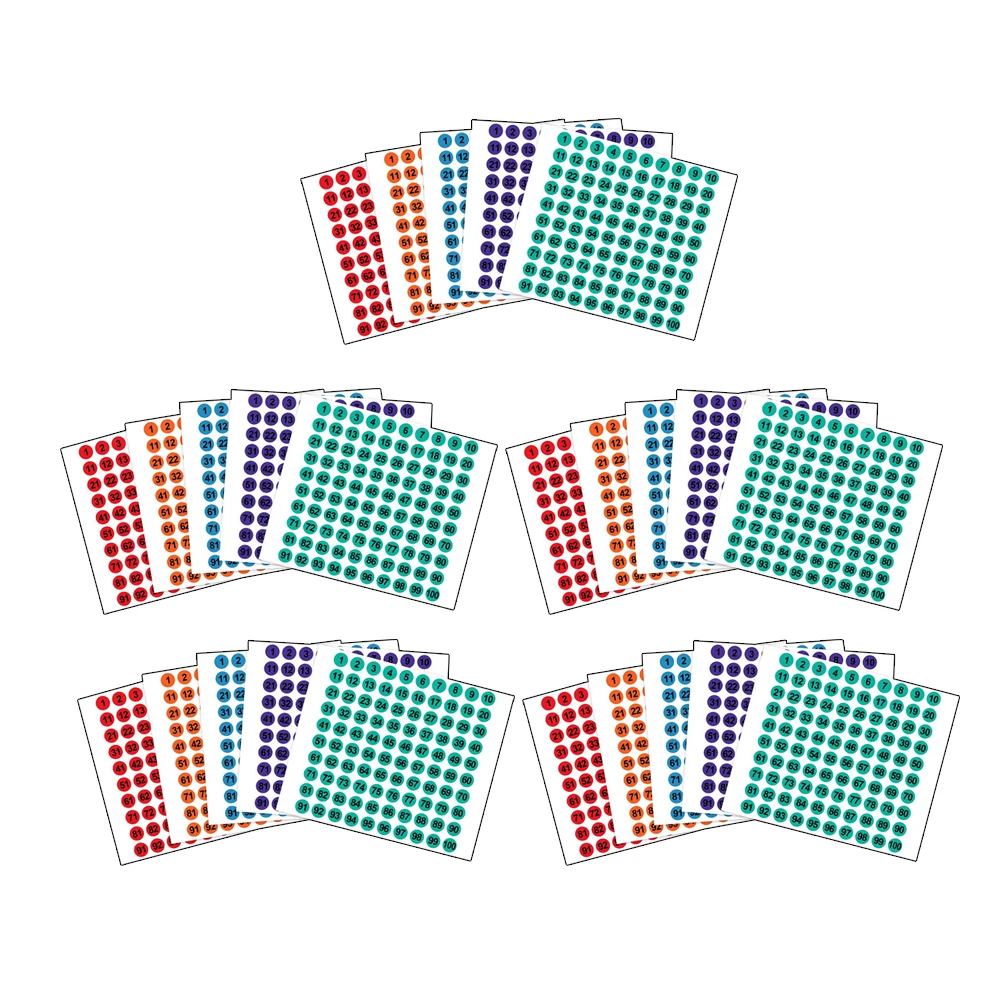 2500pcs Number Stickers 1-100 Waterproof Self-Adhesive Labels For Inventory Classroom Organization Packaging Mailbox Box