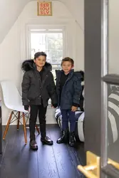 Yeshiva-abrigos de invierno a juego para niños y niñas, parka mate, Unisex, 2023