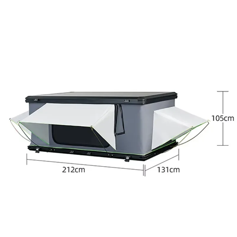 Easy Installation Aluminum Alloy ShelI Roof Tent Storage Rack High Elastic Sponge FRP Fiber Waterproof Durable 65kg Capacity
