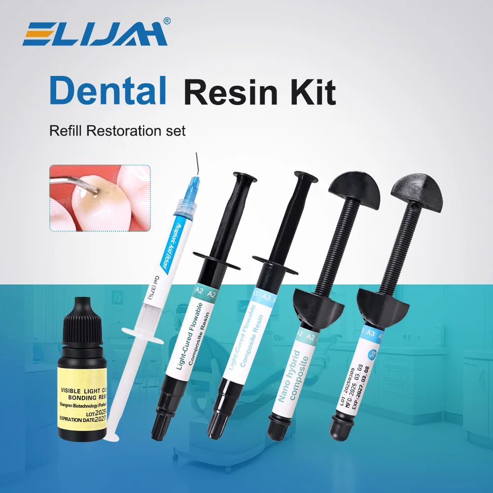 

Dental Refill Restoration Set Dental Flowable Light Curing A2 A3 Acid Etch Gel Resins Whole Kit Adhesive Bonding Materials Kit