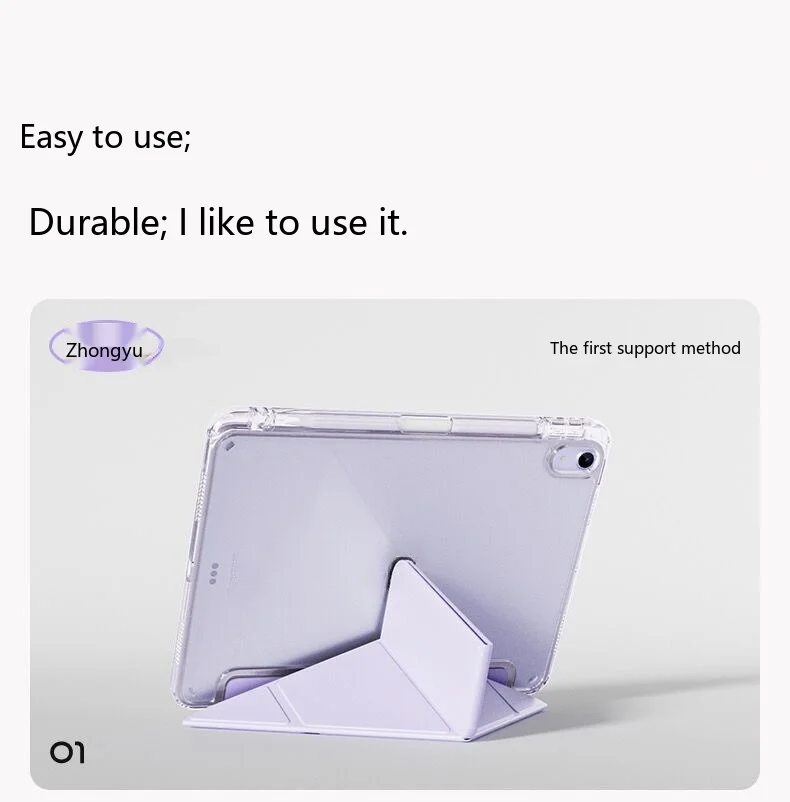 Für iPad 12 11 10,9 10,2 9,7 Zoll Acryl 3+Y Magnetische Bildschirmsperre Stoßfeste Schlaf-Wach-Hülle – Detail 2