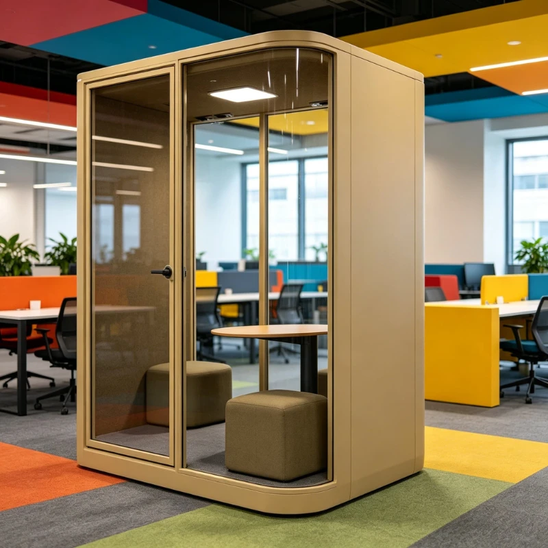 Noise Cancelling Silent Cabin Customized Portable Modular Acoustic Office Pod Movable Privacy Booth