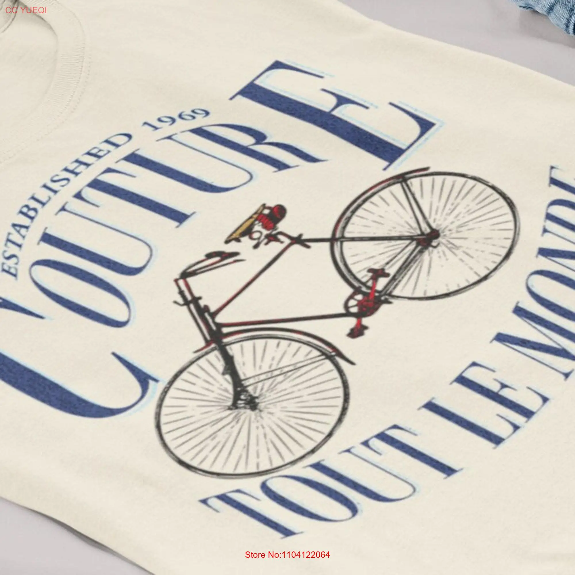 Tout Le Monde Bicycle Haute Couture T Shirt Fashion Streetware Luxury Instagram TicTok long or short sleeves