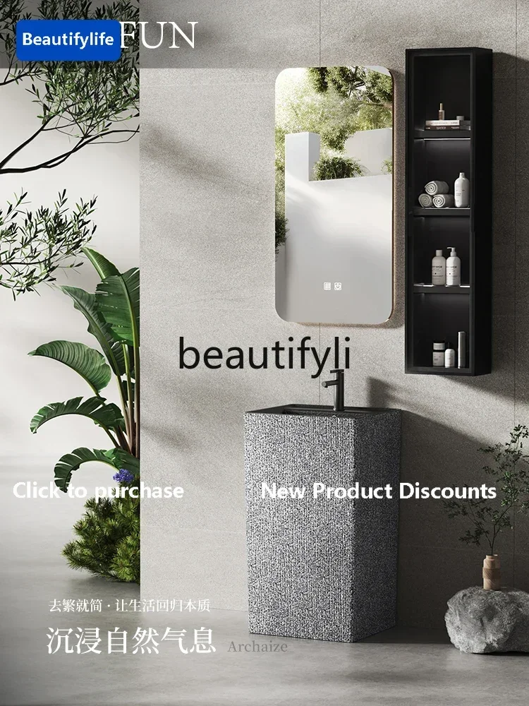 Hot sales  Outdoor integrated stone column basin room, bed and breakfast wash basin, household floor-to-ceiling wash basin