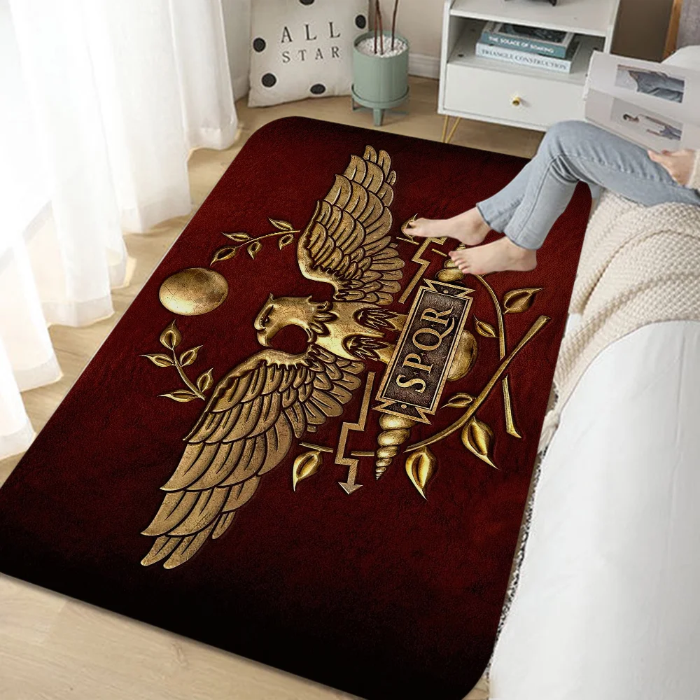 Roman SPQR printed Hallway Carpet Non-Slip Laundry Room Mat Laundry Decor Balcony Child Living Room Bedside Area Rugs