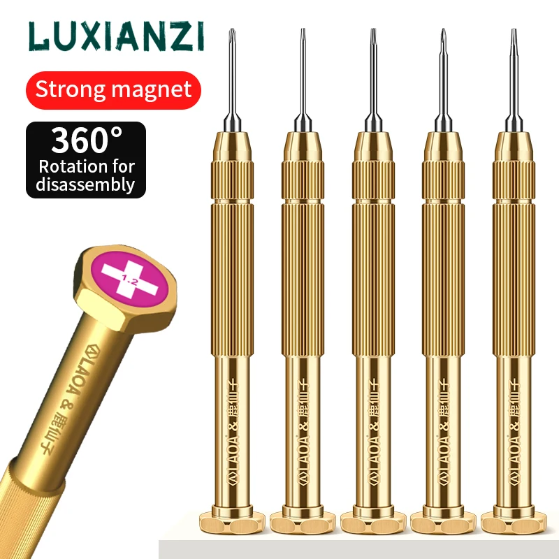 

LUXIANZI S2 Alloy Steel Precision Screwdriver Brass Body For Phone Notebook Disassembly Screw Driver Repair Tools Accessory