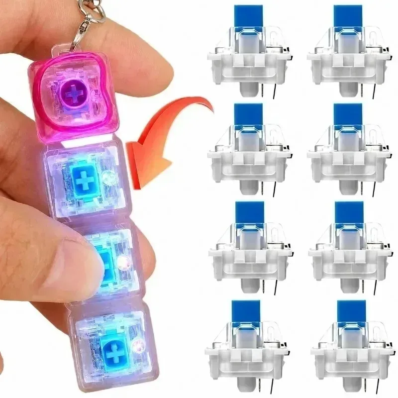 Mechanical Switch Fidget Toy DIY 3D Print Click Button Keycap Emit Light Handmade Blue Axis Creative Keyboard Parts Funny Toy - view 3