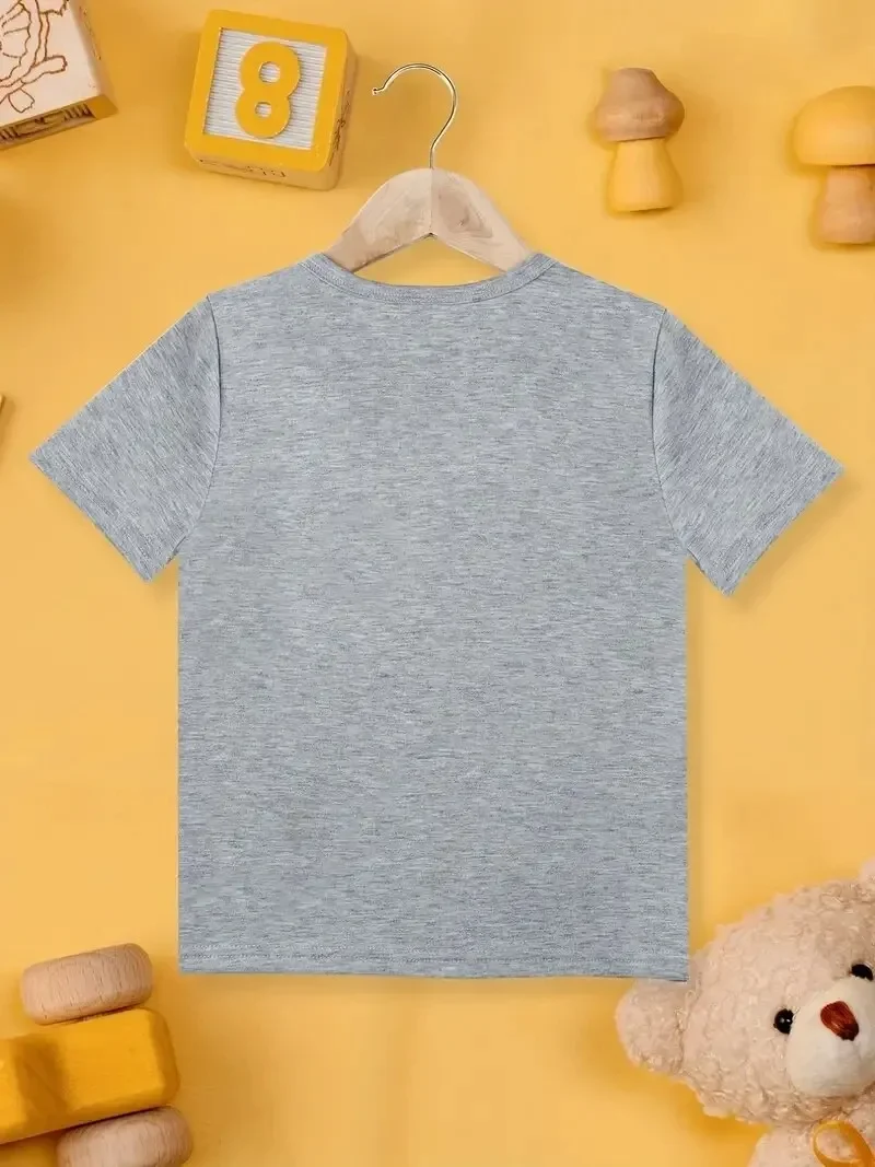 New Fashion Boys Girls T-shirt Stylish Dinosaurs Chart Animal Causal Clothes Lovely Tops for Kids 4-7 Year