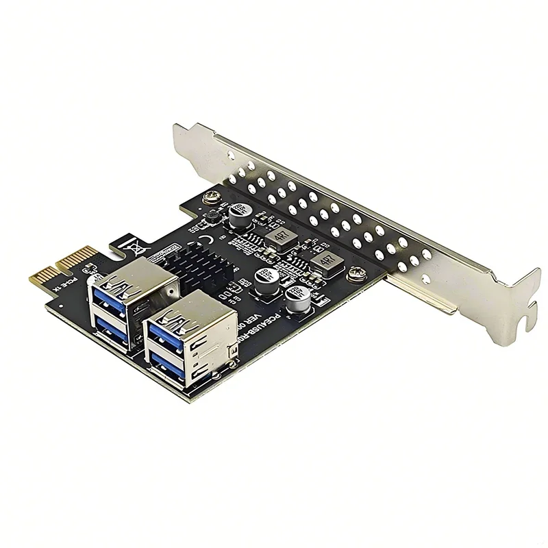 USB 3.0 PCIE Adapter Multiplier Hub USB3 Controller 5Gbps USB3.2 Gen1 PCI-E Card Board 4 Port USB3.0 PCI Express X1 Add on Cards