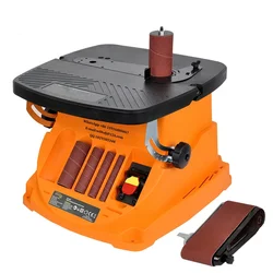 Vertical Drum Belt Wood Sander Oscillating Spindle Sander for Curved Surface Woodworking Grinding Tools Polisher 2000RPM