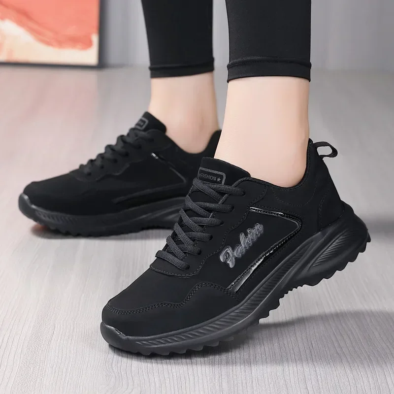 2025Women Cotton Shoes Thick Sole Sneakers Fashion Plush Warm Running Casual Shoes Woman Tennis Luxury Ladies Vulcanized Shoe