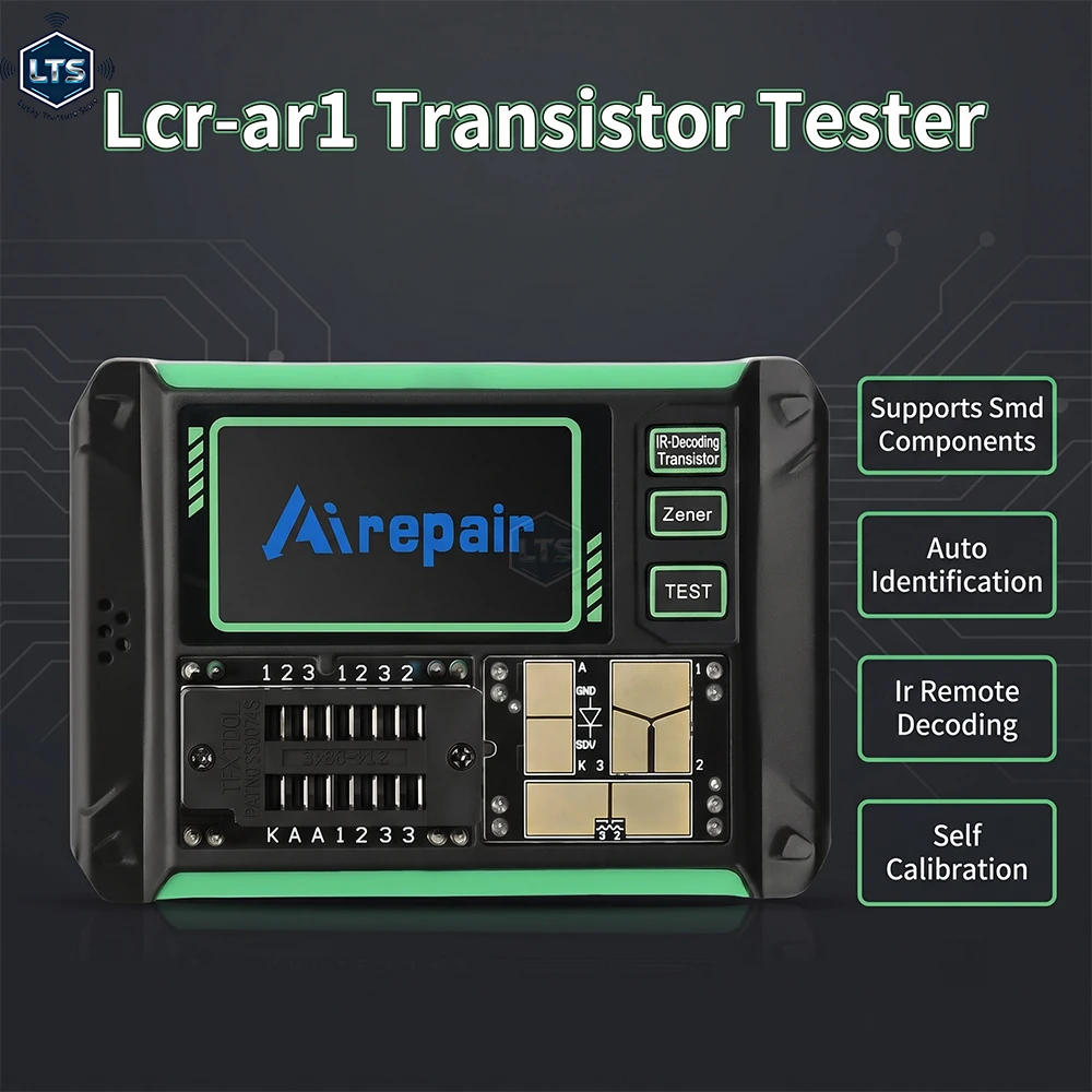 LCR-AR1 Transistor Tester Diode Triode Capacimeter Resistance LCR ESR Meter MOSFET NPN PNP SMD Tester for Electrician Tool view 6