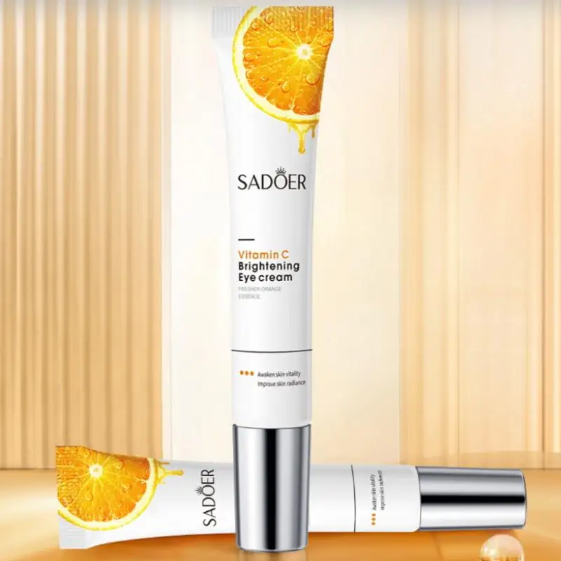 New SADOER 20g Vitamin C Eye Cream Firming Moisturizing Brightening Anti Dark Circles Eye Bags Anti-puffiness Beauty Eyes